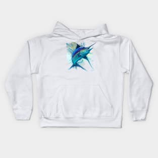 Splashing Blue Marlin Kids Hoodie